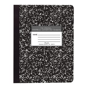 Roaring Spring Paper Products Composition Book, Unruled, 50 Sheets, 9.75" x 7.5" , Black Marble (Pack of 6) - 1 of 1