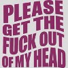 Rerun Island Women Please Get The F Out Of My Head Short Sleeve Graphic Cotton Cropped Loose T-shirt - 2 of 4