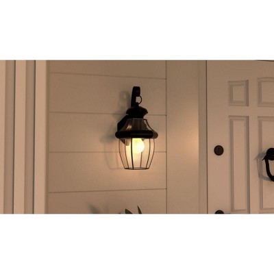Mystic Black Bronze Outdoor Wall Lantern with Clear Glass