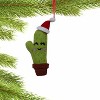 Slickblue Santa Hat Cactus Felt Ornament – Handmade 5.5"x2" Cute Succulent Design for Holiday Decor - 3 of 3