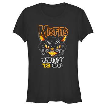 Juniors Womens Misfits Unlucky 13 Club Cat T-Shirt