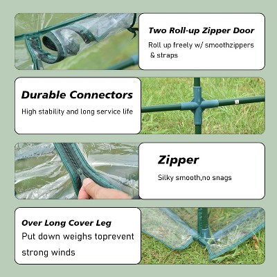 6 ft. x 3 ft. Green Mini Greenhouse with Zipper Doors