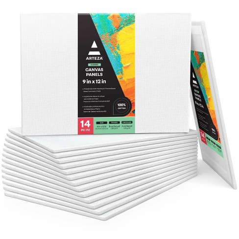 Arteza Canvas Paper Pad, 9 inchx12 inch, White, 10 Sheets - 2 Pack