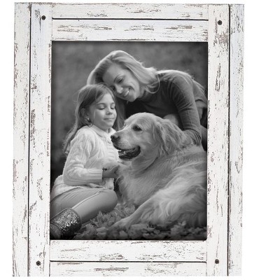 Foreside Home & Garden Distressed 4x6 Three Photo Frame Gray Wood, MDF & Glass