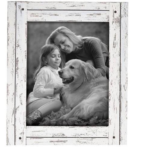 4 x 6 inch Decorative Distressed Wood Picture Frame with Nail Accents -  Holds 5 4x6 Photos - Foreside Home & Garden