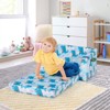 Tangkula 2-in-1 Convertible Kids Sofa Flip Open Couch w/Sturdy Sponge Construction&Velvet Fabric Light Blue - 4 of 4