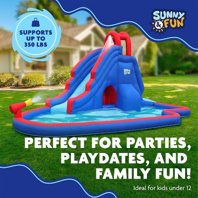 Sunny & Fun Slide ‘N Spray Inflatable Water Slide Park with Climbing ...