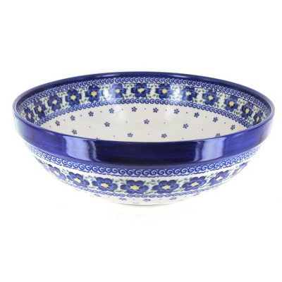 Blue Rose Polish Pottery Spring Blossom Large Serving Bowl