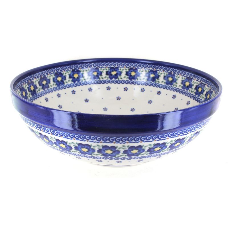 Blue Rose Polish Pottery 78 Vena Large Serving Bowl, 1 of 2