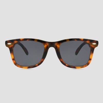 Women's Tortoise Shell Print Surfer Shade Sunglasses - A New Day™ Black/Brown