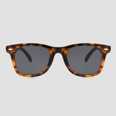 Women's Tortoise Shell Print Surfer Shade Sunglasses - A New Day™ Black/Brown