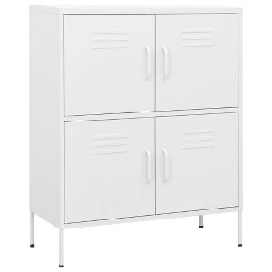 vidaXL Storage Cabinet White Steel 31.5 x 13.8 x 40.0 in - 1 of 4