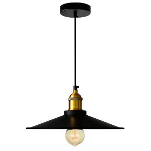 CWI Lighting Brave 1 Light Down Mini Pendant With Black Finish - 1 of 4