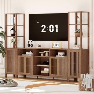 GustoWave Modern Large Wooden TV Stand with Bookshelves, Farmhouse TV Stand for 70 Inch TVs, Entertainment Center - 1 of 4