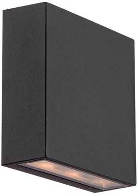 Modern Black Aluminum Outdoor Wall Sconce Set with LED Lights
