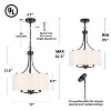 LNC Trend 4-Light 16" Modern Drum Small Chandelier, Matte Black with White Fabric Shade - 3 of 4