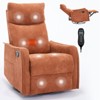 TIRAMISUBEST 3-Mode Fabric Heated Massage Manual Recliner Swivel Rocker Reclines Up to 155 Degrees and Features 8 Vibration Nodes - 3 of 4