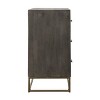 30" 3 Drawer Mango Wood Storage Chest with Tubular Metal Base Gray - The Urban Port: Modern Accent Cabinet, No Doors - 3 of 4