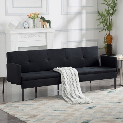 Oversart 74.8" Futon Sofa bed black
