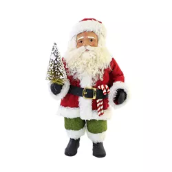 Christmas 10.0" Vintage-Looking Papa Noel Santa Candy Cane  -  Decorative Figurines