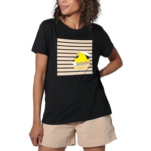 Easter Peeping Peep In Window With Blinds Women's Loose T-Shirt Black - 1 of 4