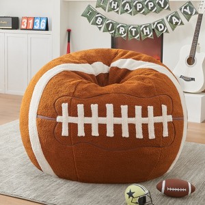 Inhand Sports Football Bean Bag Chair - Oversized Bean Bag Sofa Couch with Filler - Football Plush BeanBag for Living Room Bedroom Dorm Office - 4ft - 1 of 4