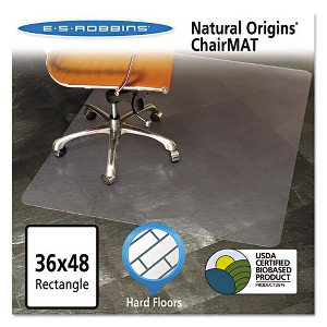 ES Robbins Natural Origins Chair Mat for Hard Floors, 36 x 48, Clear - 1 of 3
