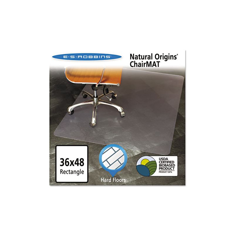 ES Robbins Natural Origins Chair Mat for Hard Floors, 36 x 48, Clear, 1 of 4