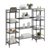 Breighton Home 44.75" Xtra Storage 4 Tier Folding Metal Shelves with Set of 4 Extension Shelves in Black - 3 of 4