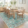 9x12 Green Washable Rug, Butterfly Floral Insect Carpet, Stain-Resistant Non-Slip Low Pile Foldable Floor Cover for Bedroom, Nursery, Apartment - 4 of 4