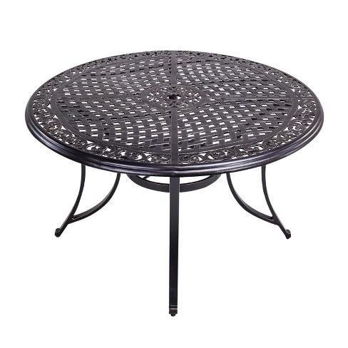 Round outdoor patio table 2024 with umbrella hole