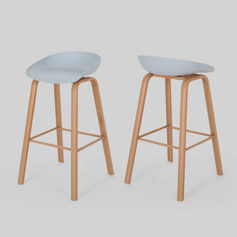 Set of 2 Commodore Modern Barstool - Christopher Knight Home, 1 of 8