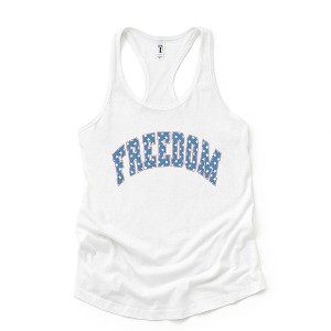 Simply Sage Market Women's Freedom Varsity Stars Graphic Racerback Tank - 1 of 3