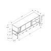 59" Laminate Contemporary TV Stand with Black Metal Frame, Storage Cabinet, Open Shelf, and Hidden Wire Management Holes for Living Room - 3 of 4