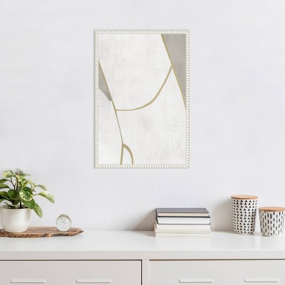 16" x 23" White and Gray Abstract Canvas Wall Art