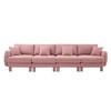 Straight Sectional Sofa with Shell Armrests & Cylindrical Legs - 3 of 4