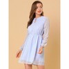 INSPIRE CHIC Women's Choker V Neck Vintage Flared Gilding Metallic Shiny Star A-Line Dress - 4 of 4