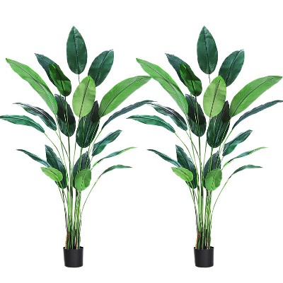 Artificial Bird of Paradise Plant Fake Palm Tree for Indoor Outdoor Modern Decor Faux Plants