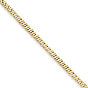 Black Bow Jewelry 2.2mm, 14k Yellow Gold, Solid Beveled Curb Chain Necklace - 1 of 4