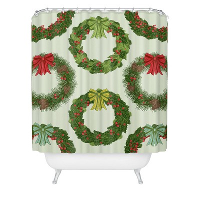 Sabine Reinhart Christmas Wreaths Shower Curtain - Deny Designs : Target