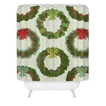 Sabine Reinhart Christmas Wreaths Shower Curtain - Deny Designs