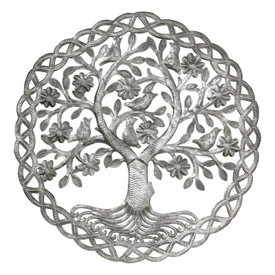 Slickblue Handcrafted 24" Dancing Tree of Life Metal Wall Art, One-of-a-Kind Decor for Indoor/Outdoor