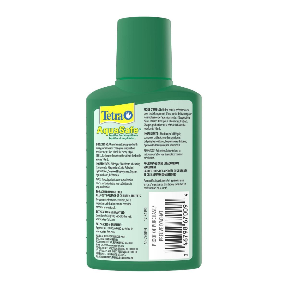 Tetra Fauna AquaSafe for Reptiles and Amphibians Aqua-Terrarium Water Conditioners - 100ml - thumbnail 2