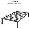 14 Inch Twin Bed Frame No Box Spring Needed, Heavy Duty Metal Platform Bed Frame Twin Size for Bedroom Easy Assembly, Noise Free, Black, Tiwn - 2 of 4