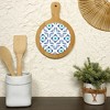 Pavilion Gift Company - Teal & Blue - 10.5" Bamboo & Ceramic Tile Trivet - Trivets - 2 of 4