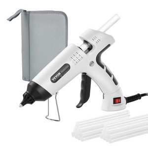 VEVOR Hot Glue Gun, 60/100W Dual Power, Mini Hot Glue Gun with 20 Premium Glue Sticks and Oxford Cloth Bag, High Temp Melt Glue Gun, White - 1 of 4