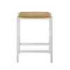 Simple Relax Set of 2 Wooden Backless Brastools in Natural and White - 3 of 4