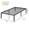 Twin Bed Frame, 6 Inch Heavy Duty Metal Twin Size Platform Bed Frame with Steel Slat Support - 2 of 4