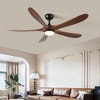 YUHAO Indoor 6-speed Modern and Farmhouse Soil Wood Ceiling Fan without Light and Remote Control - 2 of 4