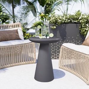 UPHA 16-Inch Round Side Table – Magnesium Oxide Mushroom Shape End Table for Indoor & Outdoor Use - 1 of 4